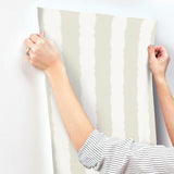 Wallpaper Scalloped Stripe Wallpaper // Off White