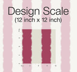 Wallpaper Scalloped Stripe Wallpaper // Red