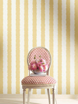 Wallpaper Scalloped Stripe Wallpaper // Yellow