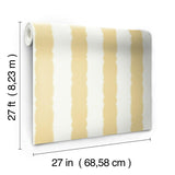 Wallpaper Scalloped Stripe Wallpaper // Yellow