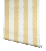 Wallpaper Scalloped Stripe Wallpaper // Yellow