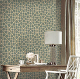 Wallpaper Sculptural Web Wallpaper // Dark Green & Gold