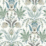 Wallpaper Seaside Jacobean Wallpaper // Green & Blue