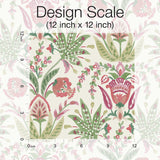 Wallpaper Seaside Jacobean Wallpaper // Green & Red