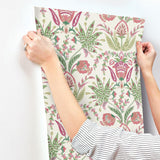 Wallpaper Seaside Jacobean Wallpaper // Green & Red