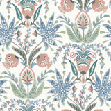 Wallpaper Seaside Jacobean Wallpaper // Pink & Blue