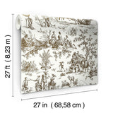 Wallpaper Seasons Toile Wallpaper // Brown