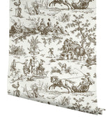 Wallpaper Seasons Toile Wallpaper // Brown