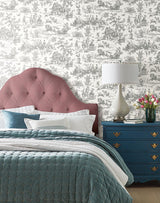 Wallpaper Seasons Toile Wallpaper // Grey