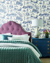 Wallpaper Seasons Toile Wallpaper // Navy
