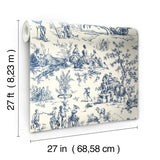 Wallpaper Seasons Toile Wallpaper // Navy