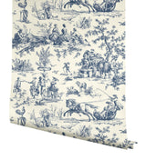 Wallpaper Seasons Toile Wallpaper // Navy