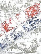 Wallpaper Seasons Toile Wallpaper // Red
