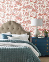 Wallpaper Seasons Toile Wallpaper // Red