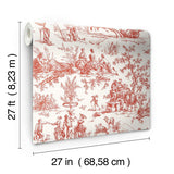 Wallpaper Seasons Toile Wallpaper // Red