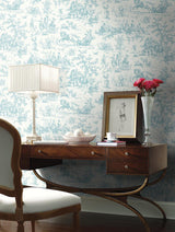 Wallpaper Seasons Toile Wallpaper // Teal