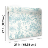 Wallpaper Seasons Toile Wallpaper // Teal