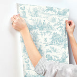 Wallpaper Seasons Toile Wallpaper // Teal