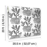 Wallpaper Seedlings Peel & Stick Wallpaper // Black