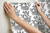 Wallpaper Seedlings Peel & Stick Wallpaper // Black