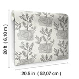 Wallpaper Seedlings Peel & Stick Wallpaper // Grey