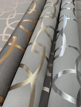 Wallpaper Serendipity Wallpaper // Grey & Gold Metallic