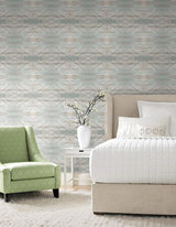 Wallpaper Serene Jewl Wallpaper // Blue & Grey