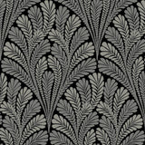 Wallpaper Shell Damask Wallpaper // Black