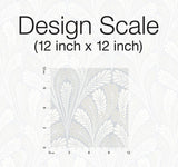 Wallpaper Shell Damask Wallpaper // Blue