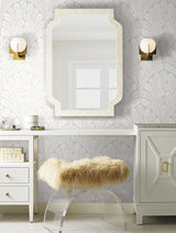 Wallpaper Shell Damask Wallpaper // Cream & Pearl
