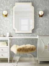 Wallpaper Shell Damask Wallpaper // Green
