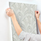 Wallpaper Shell Damask Wallpaper // Green
