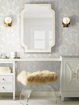 Wallpaper Shell Damask Wallpaper // Grey