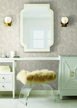 Wallpaper Shell Damask Wallpaper // Neutral & Pearl
