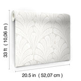 Wallpaper Shell Damask Wallpaper // Neutral & Pearl