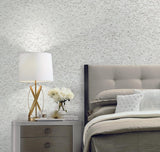 Wallpaper Shimmering Cork Peel & Stick Wallpaper // White