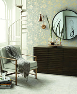 Wallpaper Shimmering Foliage Wallpaper // Almond & Gold