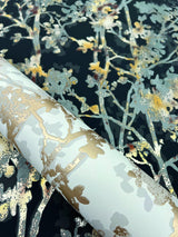 Wallpaper Shimmering Foliage Wallpaper // Black