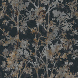 Wallpaper Shimmering Foliage Wallpaper // Black