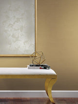 Wallpaper Shining Sisal Grasscloth Wallpaper // Beige Metallic