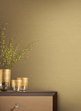 Wallpaper Shining Sisal Grasscloth Wallpaper // Beige Metallic