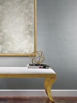 Wallpaper Shining Sisal Grasscloth Wallpaper // Blue & Silver