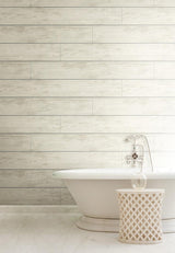 Wallpaper Shiplap Wallpaper // Grey & Off White