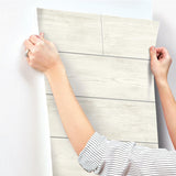 Wallpaper Shiplap Wallpaper // Grey & Off White