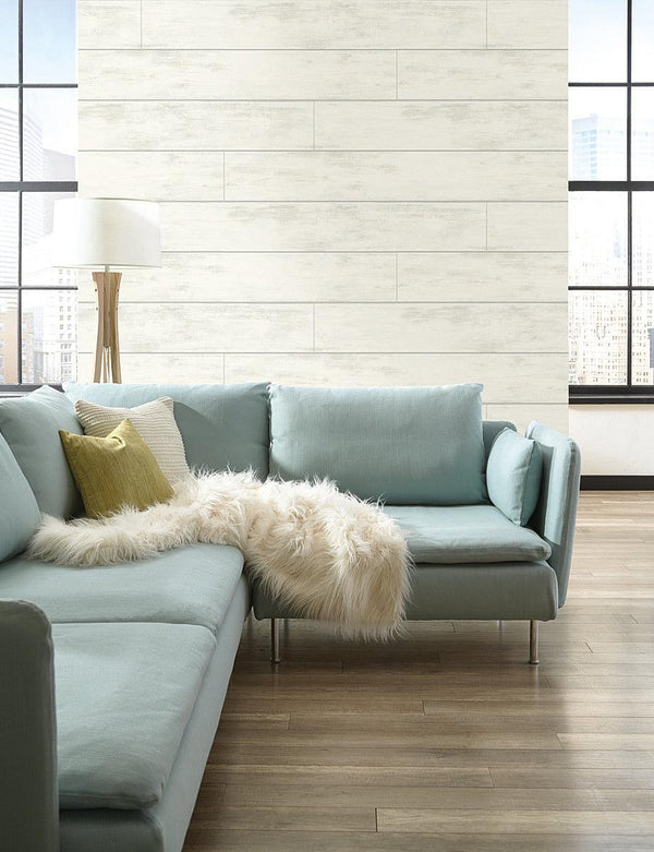 Wallpaper Shiplap Wallpaper // White & Grey