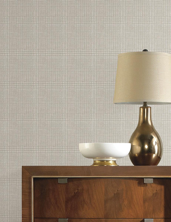 Wallpaper Shirting Plaid Wallpaper // Off White