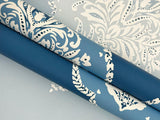 Wallpaper Signet Medallion Damask Wallpaper // Blue