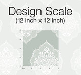 Wallpaper Signet Medallion Damask Wallpaper // Green