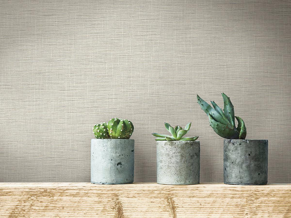Wallpaper Silk Linen Weave Wallpaper // Caramel