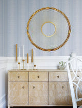 Wallpaper Silk Weave Stripe Wallpaper // Blue